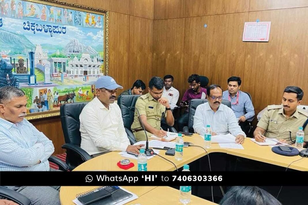 District Collector N.M. Nagaraj giving Instructions to officers regarding upcoming elections