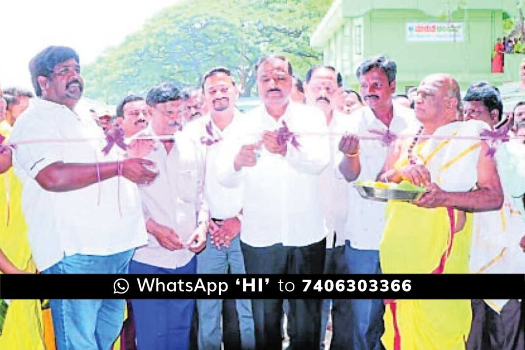 Vidurashwatha Solid Waste Disposal Unit innaugrated by Gauribidanur MLA