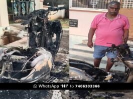 ಬುದ್ದಿ ಹೇಳಿದ ಪೊಲೀಸ್ ಸ್ಕೂಟರ್‌ಗೆ ಬೆಂಕಿ ಇಟ್ಟ ವ್ಯಕ್ತಿ