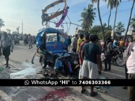 Gauribidanur Auto canter Accident