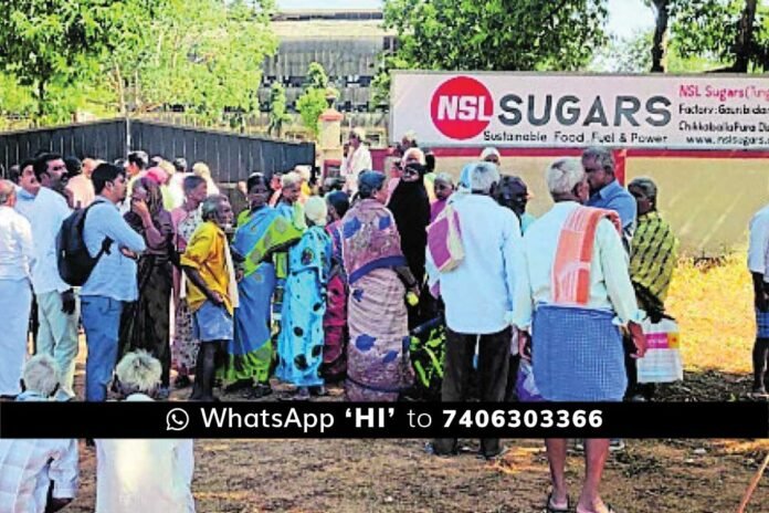 Gauribidanur NSL Sugars Workers Protest