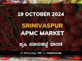 Srinivaspur APMC Agriculture Market Daily Price Report ಶ್ರೀನಿವಾಸಪುರ ಕೃಷಿ ಮಾರುಕಟ್ಟೆ ಧಾರಣೆ