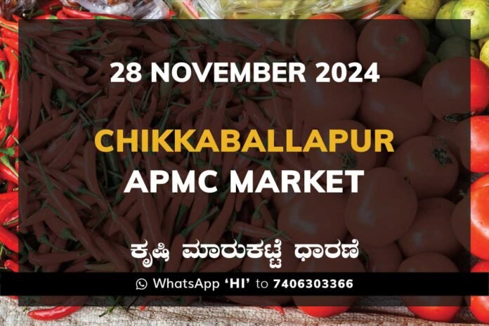 28Nov24Ja Chikkaballapur APMC Agriculture Market Daily Price Rate List ಚಿಕ್ಕಬಳ್ಳಾಪುರ ಕೃಷಿ ಮಾರುಕಟ್ಟೆ ಧಾರಣೆ