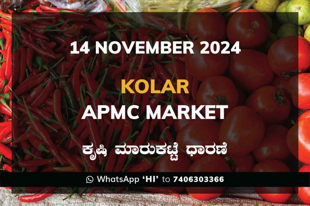 Kolar APMC Agriculture Market Daily Price Report ಕೋಲಾರ ಕೃಷಿ ಮಾರುಕಟ್ಟೆ ಧಾರಣೆ