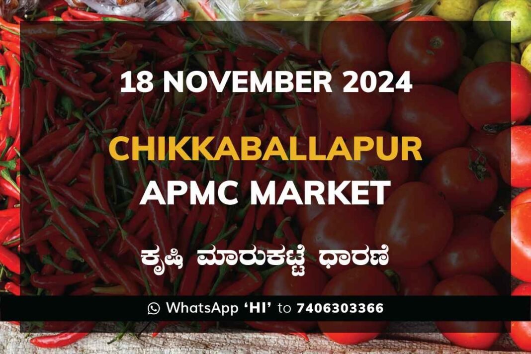 Chikkaballapur APMC Agriculture Market Daily Price Rate List ಚಿಕ್ಕಬಳ್ಳಾಪುರ ಕೃಷಿ ಮಾರುಕಟ್ಟೆ ಧಾರಣೆ