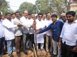 Gudibande Yellodu Adinarayanaswamy Temple road Bhoomipooja by MP k Sudhakar