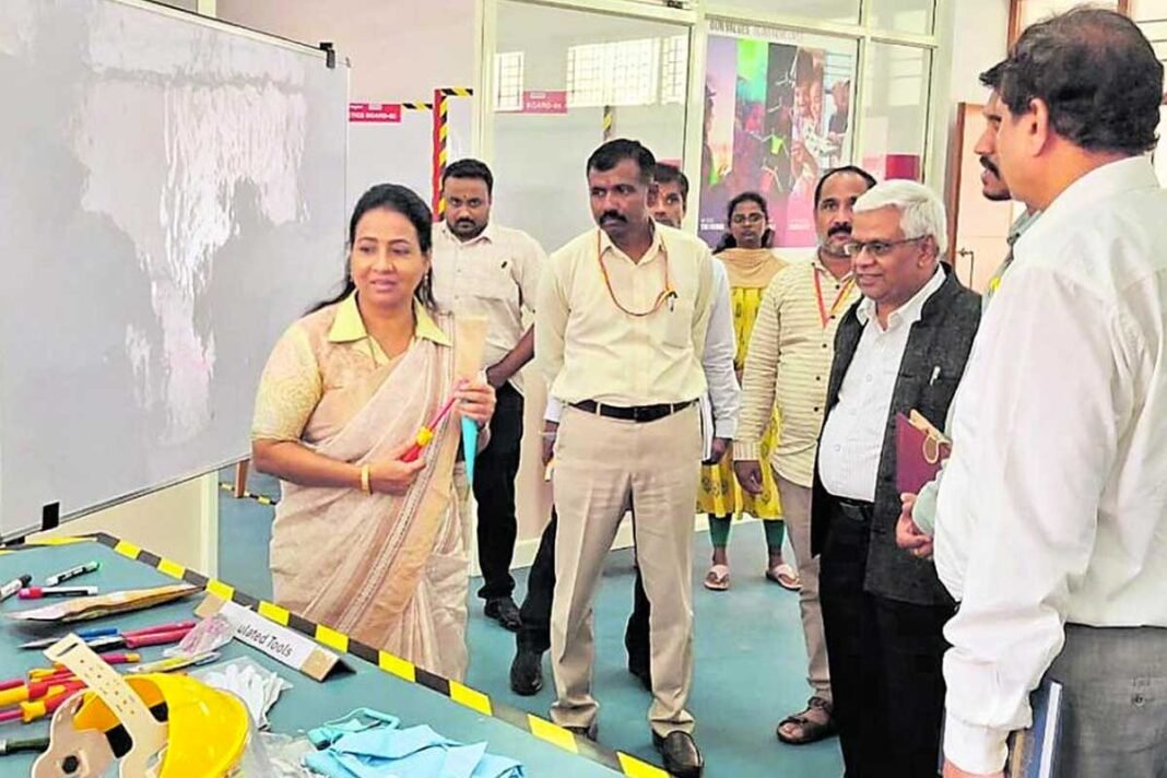 Karnataka Skill Development Corporation chairperson Shivakanthamma Nayak stressed the need for skill development programs in schools and colleges during a review meeting in Chikkaballapur.