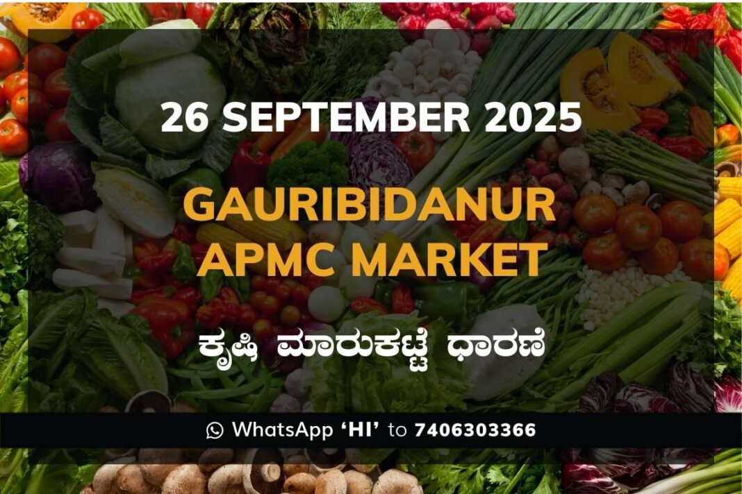 Gauribidanur APMC Agriculture Market Daily Price Report ಗೌರಿಬಿದನೂರು ಕೃಷಿ ಮಾರುಕಟ್ಟೆ ಧಾರಣೆ