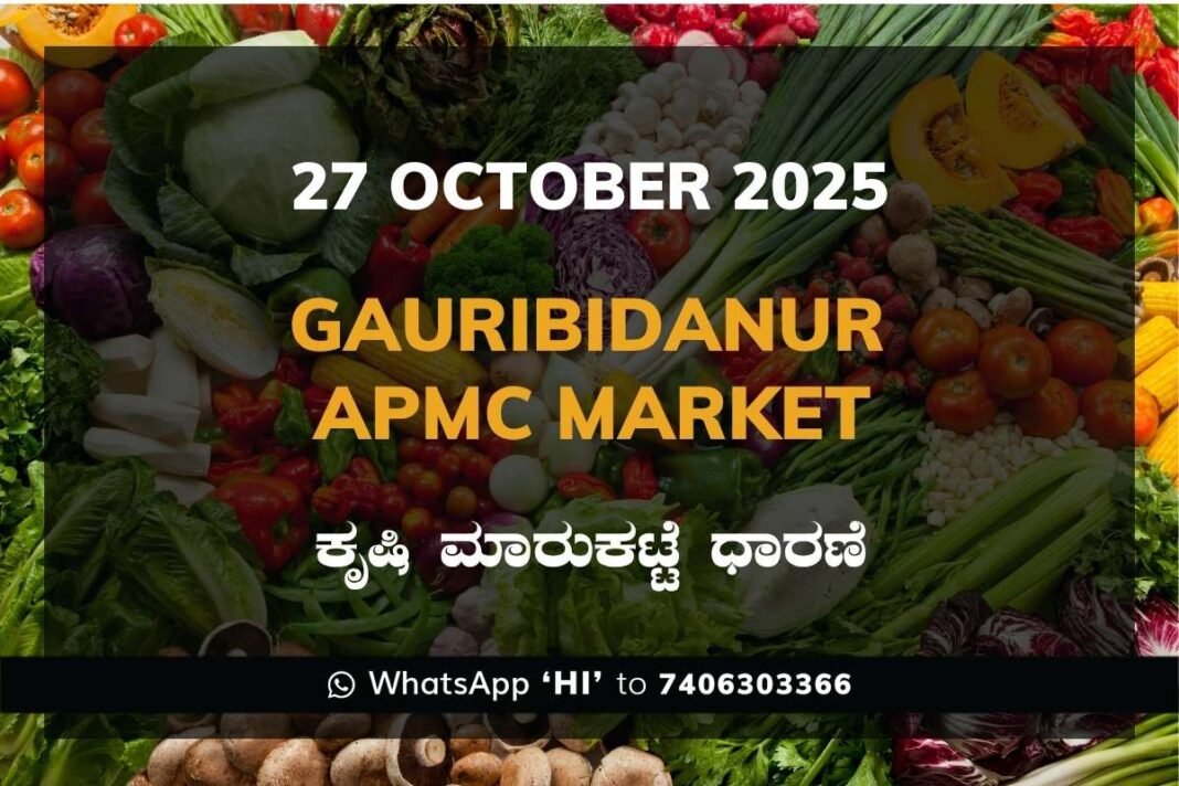 Gauribidanur APMC Agriculture Market Daily Price Report ಗೌರಿಬಿದನೂರು ಕೃಷಿ ಮಾರುಕಟ್ಟೆ ಧಾರಣೆ