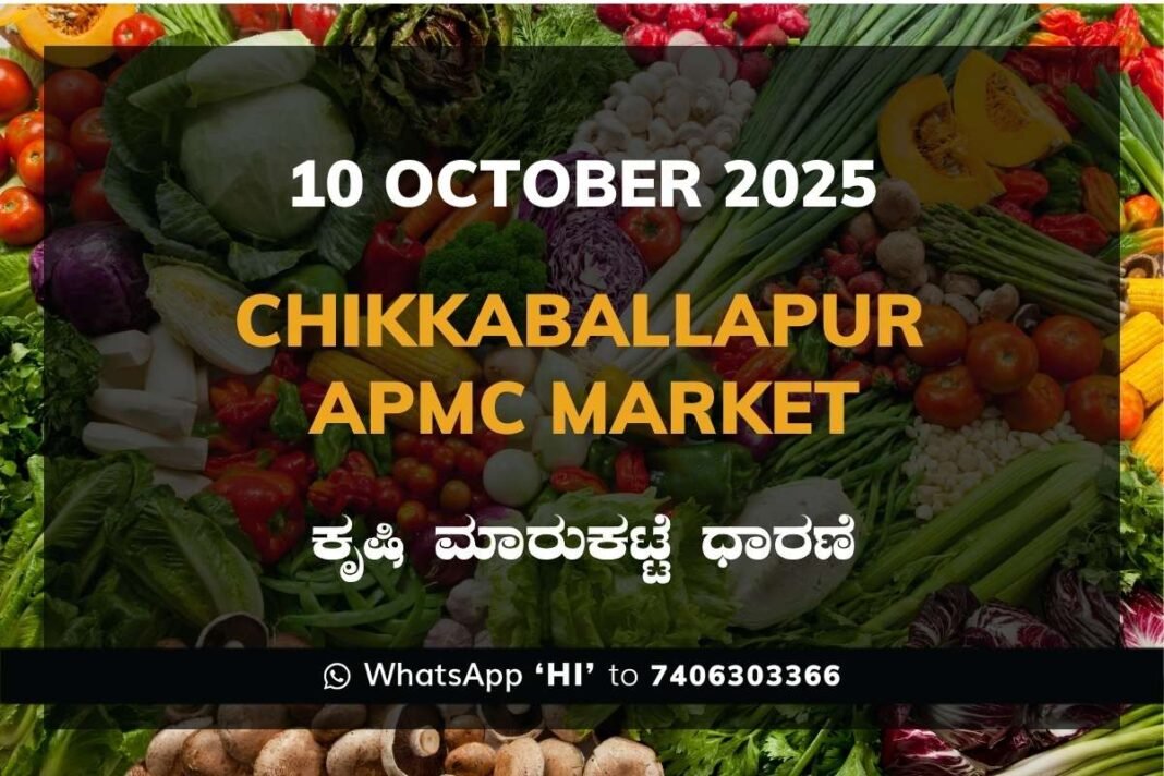 Chikkaballapur APMC Agriculture Market Daily Price Report ಚಿಕ್ಕಬಳ್ಳಾಪುರ ಕೃಷಿ ಮಾರುಕಟ್ಟೆ ಧಾರಣೆ