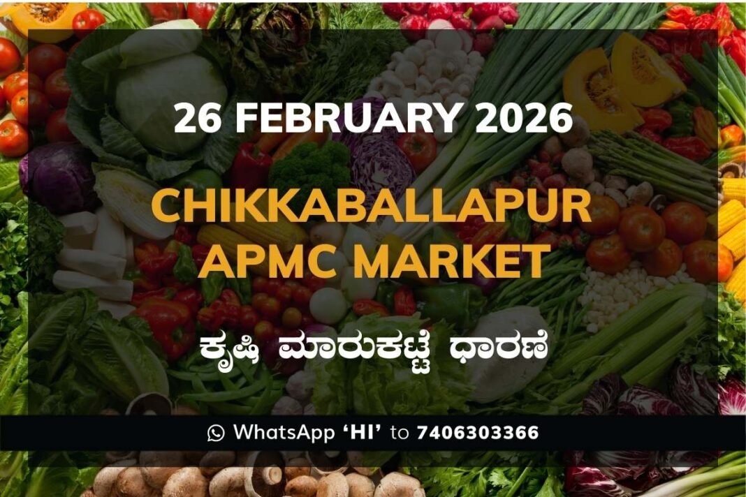 Chikkaballapur APMC Agriculture Market Daily Price Report ಚಿಕ್ಕಬಳ್ಳಾಪುರ ಕೃಷಿ ಮಾರುಕಟ್ಟೆ ಧಾರಣೆ