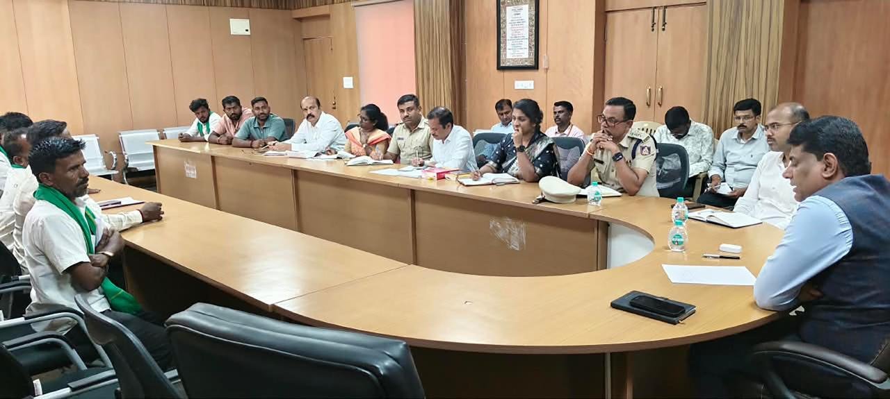 DC Illegal Mining Crackdown Meeting DC G Prabhu illegal mining crackdown meeting Chikkaballapur
